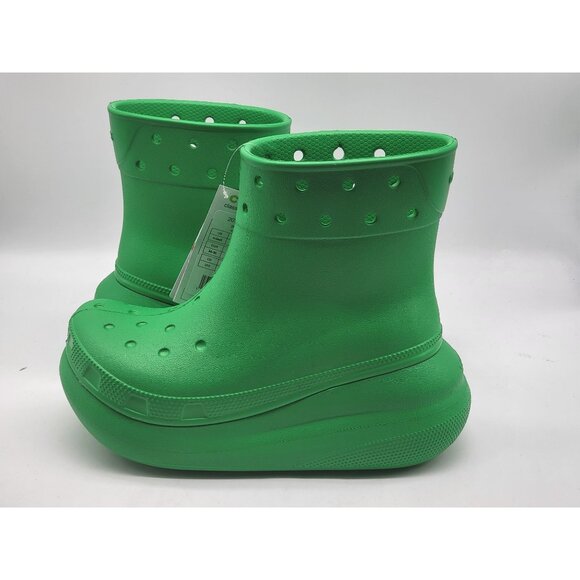 Crocs Classic Crush Waterproof Green Grass Womens Rain Boots Size 5 - Picture 4 of 8